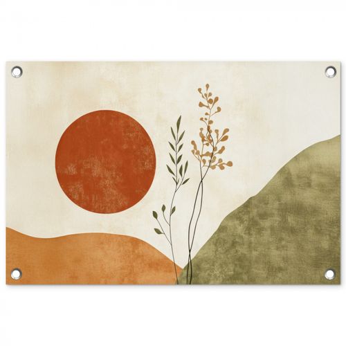 Tuinposter - Zon - Abstract - Takken - Oranje