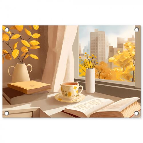 Tuinposter - Thee - Boek - Thee - Herfst