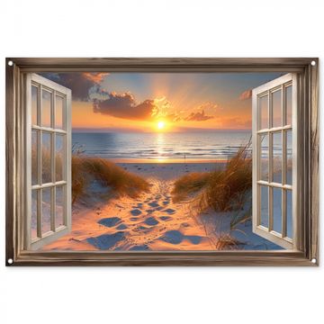 Doorkijk - Strand - Duinen - Zonsondergang