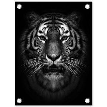 Tuinposter - Tijger in het zwart-wit