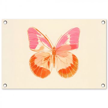 Tuinposter - Oranje - Vlinder - Minimalistisch