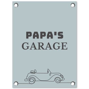 Tuinposter - Papa's Garage met auto