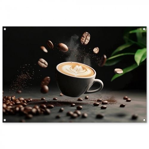 Tuinposter - Cappuccino - Kop - Bonen - Bruin