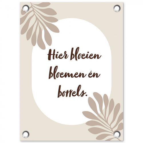 Tuinposter - Bloemen - Quote - Zomer - Beige