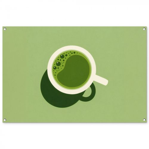 Tuinposter - Minimalistisch - Kopjes - Matcha -Groen