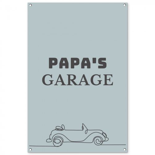 Tuinposter - Papa's Garage met auto