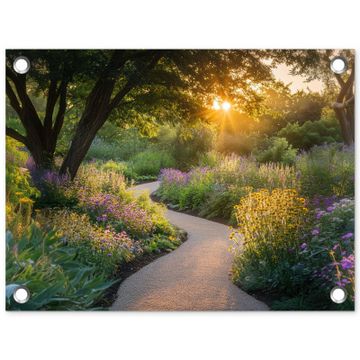 Tuinposter - Pad - Bloemen - Park