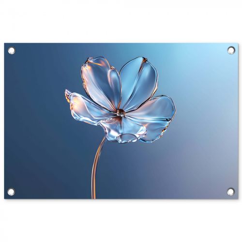 Tuinposter - Blauw - Bloem - Glazen - Sierlijk