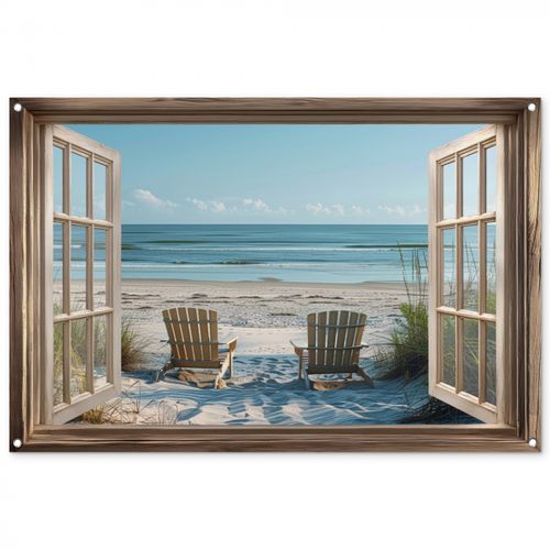 Doorkijk - Strandstoelen - Duinen - Zee - Natuur