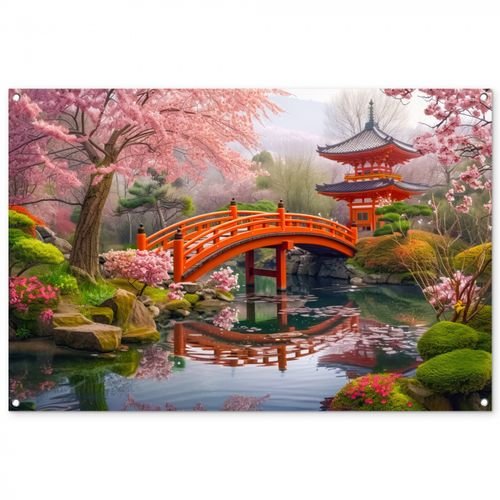 Tuinposter - Lentebloei in Japanse Tuin