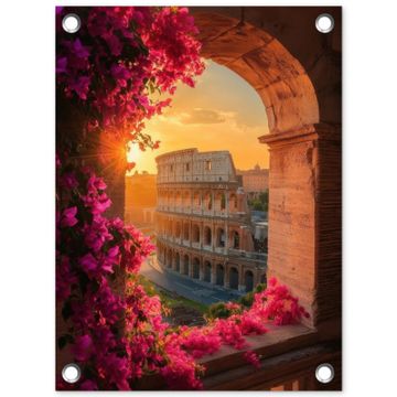 Colosseum - Rome - Roze Bloemen