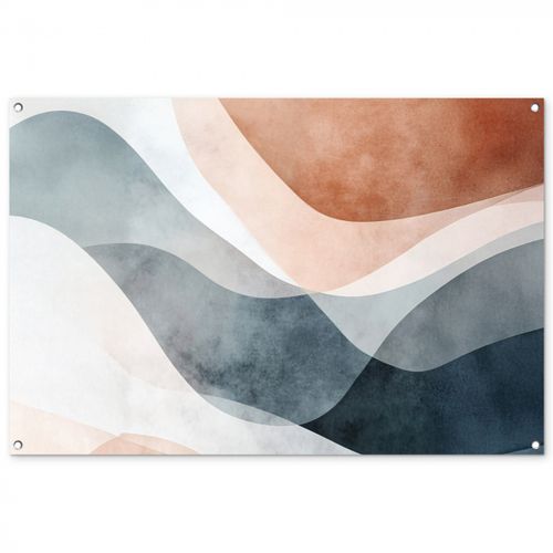 Tuinposter - Abstract - Golven - Blauw