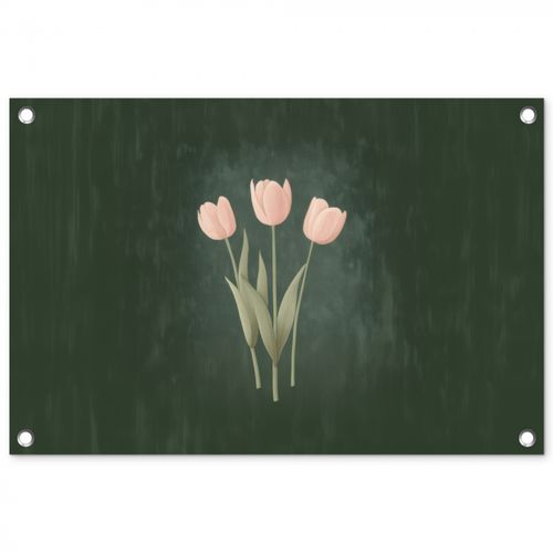 Tuinposter - Tulpen - Liefde - Donkergroen