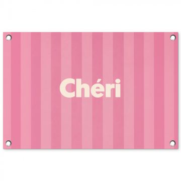 Tuinposter - Gestreept - Roze - Chéri