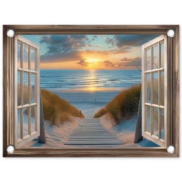 Doorkijk - Strand - Pad - Zonsondergang