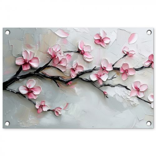 Tuinposter - Bloesem - Kunstzinnig - Roze - Sakura