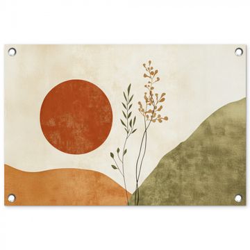 Tuinposter - Zon - Abstract - Takken - Oranje
