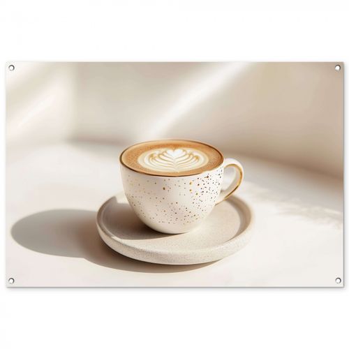 Tuinposter - Cappuccino - Schuim - Schotel - Beige