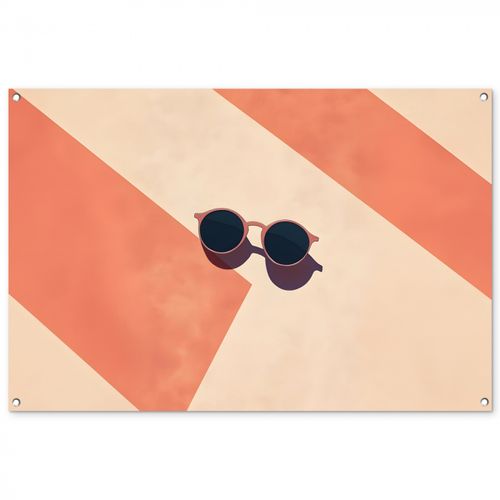 Tuinposter - Zonnebril - Schaduw - Oranje - Minimalistisch