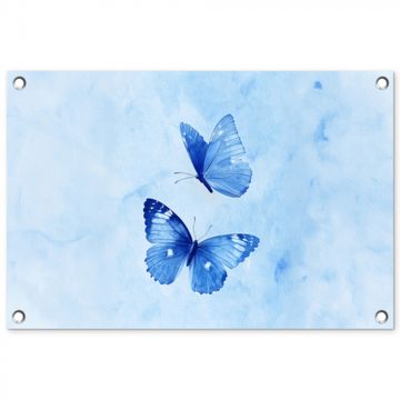 Tuinposter - Vlinders - Sierlijk - Blauw