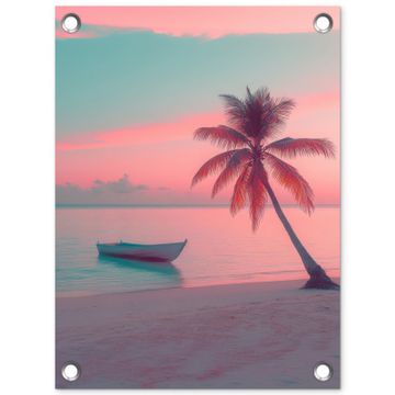 Tuinposter - Zee - Boot - Zonsondergang