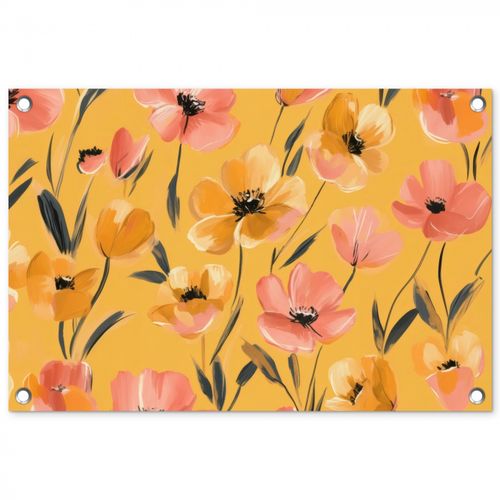 Bloemen - Geschilderd - Geel