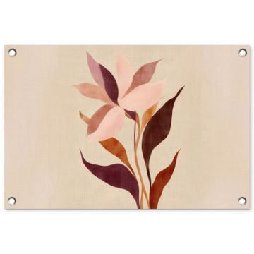 Tuinposter - Bloemen - Blaadjes - Minimalistisch - Roze