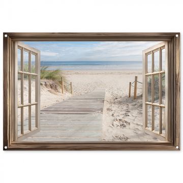 Doorkijk - Strand - Duinen - Pad - Landschap