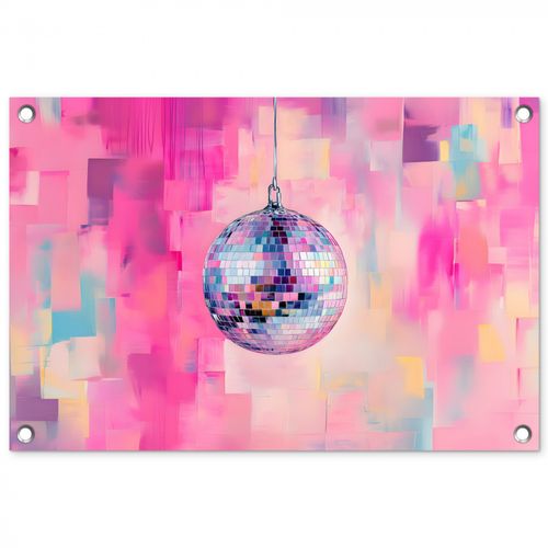 Tuinposter - Discobal - Pink - Verf