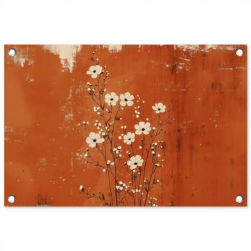Bloemen - Wit - Subtiel - Roestkleur