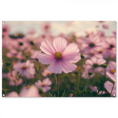 Tuinposter - Bloemen - Paars - Wazig