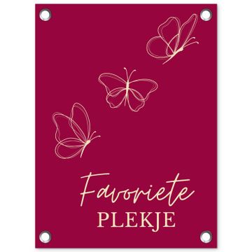 Tuinposter - Favoriete plekje met Vlinders