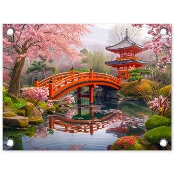 Tuinposter - Lentebloei in Japanse Tuin