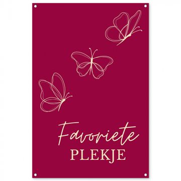 Tuinposter - Favoriete plekje met Vlinders