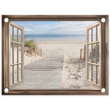 Doorkijk - Strand - Duinen - Pad - Landschap