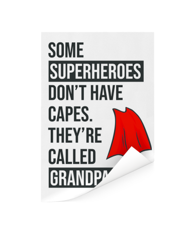 Vaderdag - Cadeau voor opa met tekst - Superheroes Poster
