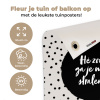 Quotes - Tekst - Hé zon ga je mee stralen? - Zon tuinposter los doek klein -sfeer2