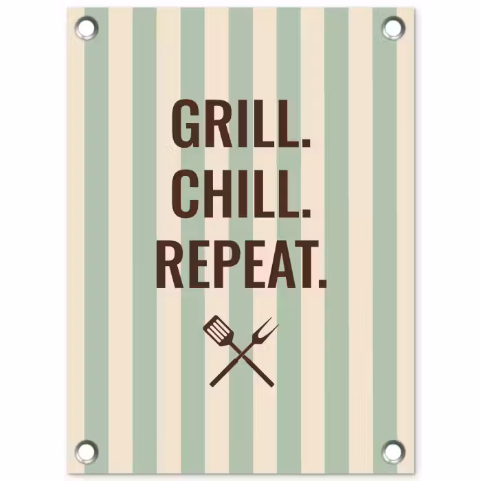 Tuinposter - Quote - Strepen - Grill