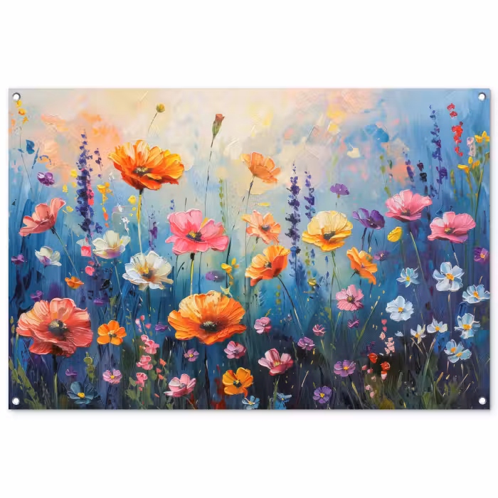 Tuinposter - Bloemen - Natuur - Waterverf - Kunst