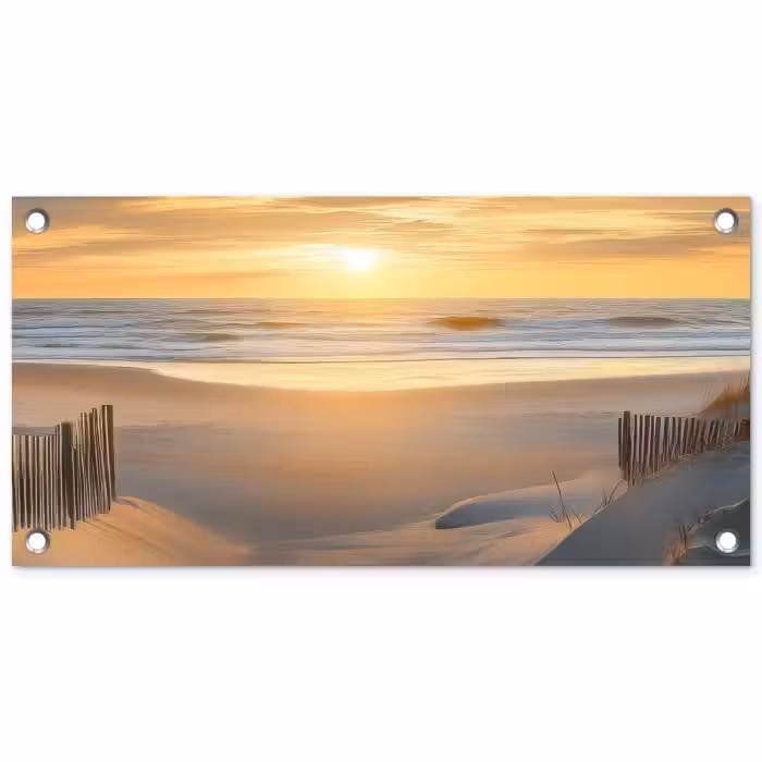 Tuinposter - Strand - Duinen - Zonsondergang