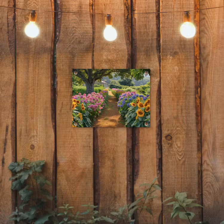 Tuinposter - Kleurrijk Tuinpad — 2