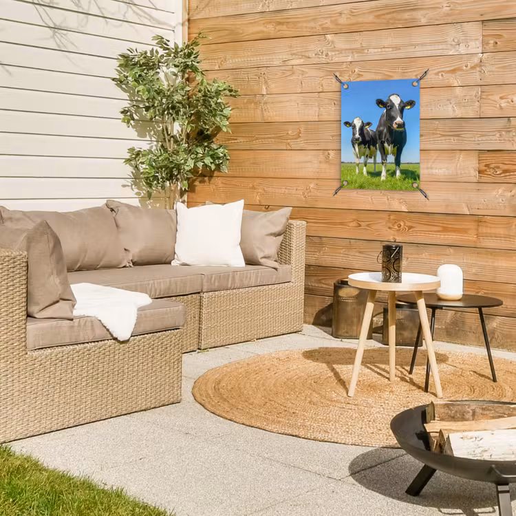 Tuinposter - Koeien op een zonnige dag in de wei — 3