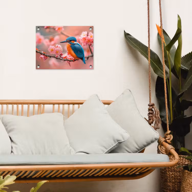 Tuinposter - IJsvogel tussen Kersenbloesems — 4