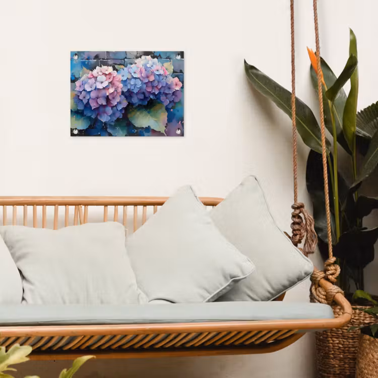 Tuinposter - Hortensia's in Pastelkleuren — 4