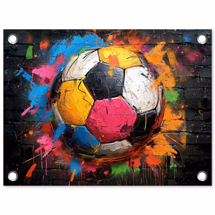 Tuinposter - Kleurrijke Voetbal — 1