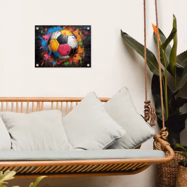Tuinposter - Kleurrijke Voetbal — 4