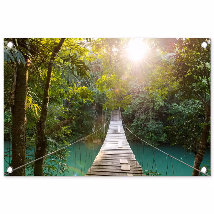 Tuinposter - Hangbrug in het Regenwoud — 1