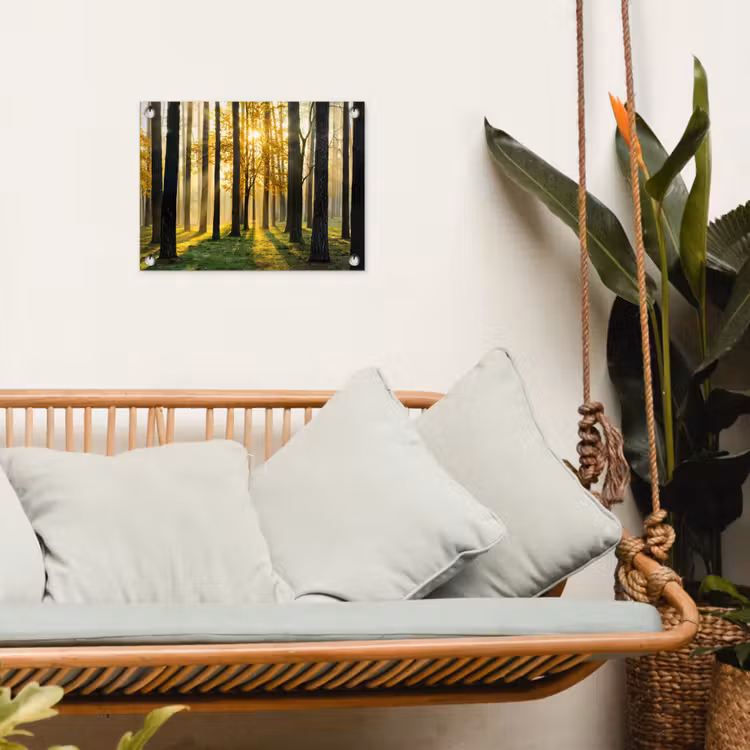 Tuinposter - Gouden bos bij zonsopgang — 4