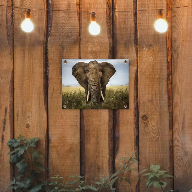 Tuinposter - Olifant in de savanne — 2