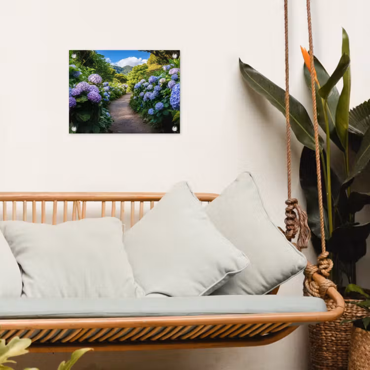 Tuinposter - Hortsensia - Pad - Bloemen — 4